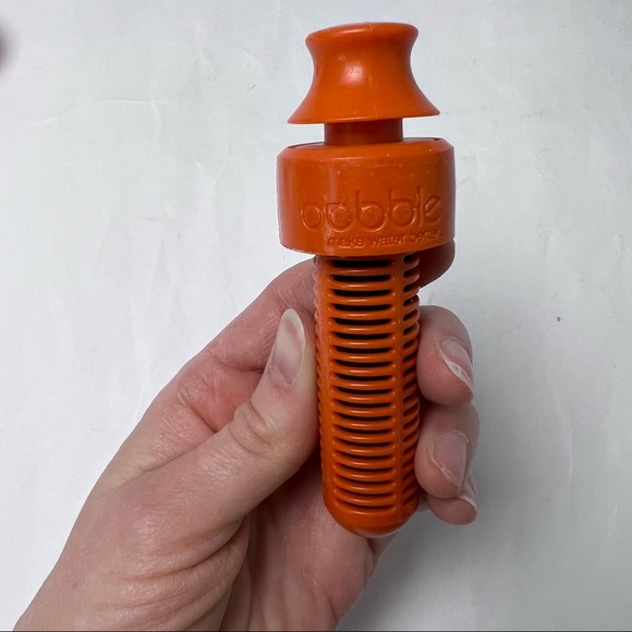 *SALE 4 for 30* OWO-Bobble Purifying Water Bottle-Clear Plastic Orange Top - Picture 5 of 7